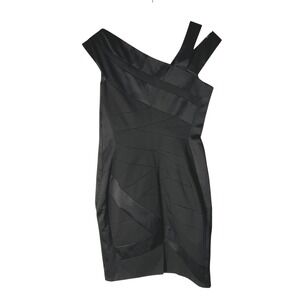 figure form bandage asymmetric strap knit midi dress Karen Millen Figure Form Bandage Asymmetric Strap Knit Midi Dress in Black